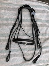 ENGLISH PONY NEW SNAFFLE SHOWING HUNTER DRESSAGE BRIDLE, Brown PLUS REINS