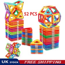 52-Piece Magnetic Building Blocks Set - STEM Educational Toys for Kids UK