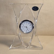 Dublin Crystal Ireland Lead Crystal Desk Clock 6" Working Quartz 018618