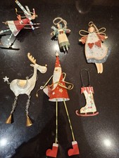 Vintage Metal Christmas Decorations Baubles Characters