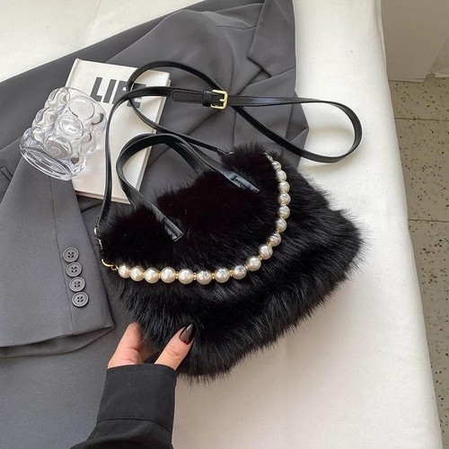 Women faux fur - crossbody, bag