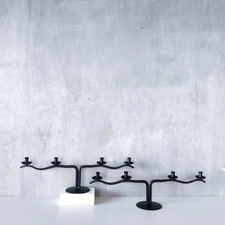 Pair of vintage black metal