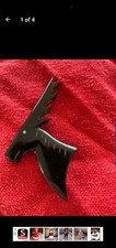 vintage, carved and polished buffalo horn brooch circa 1940s. Simple pin clasp. 