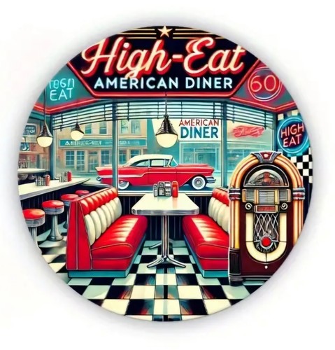 Vintage american diner round - american,