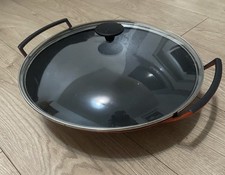 Le Creuset Cast Iron Wok & Glass Lid Volcanic Orange 36cm 4.5L