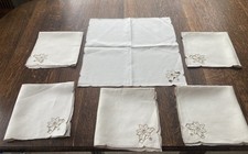 Set Of 6 Vintage Linen Placemats