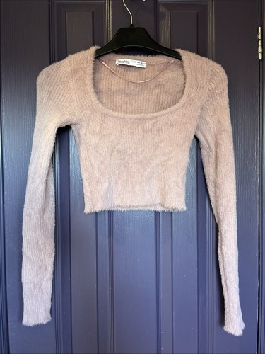 Bershka light pink nude fluffy - bershka,