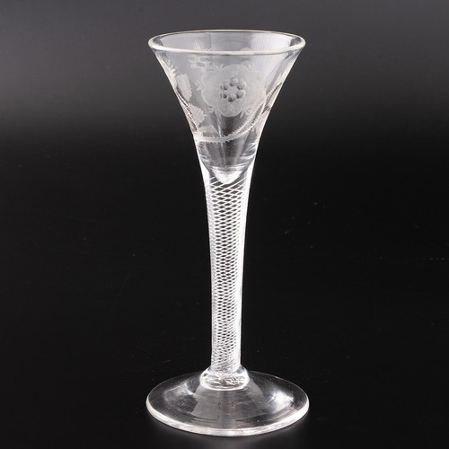 Jacobite engraved wine glass - wine,