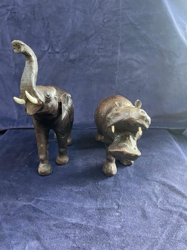 Leather covered elephant - covered,