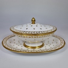 Antique 19thC Sevres Porcelain Tureen And Cover With Gilt Decoration