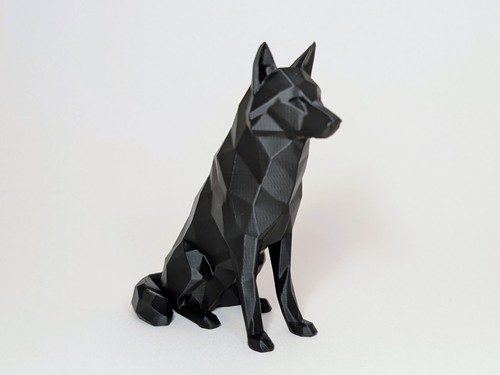 Wolf sculpture low poly desk - wolf,