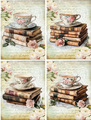 Book tea cup shabby chic - tea,