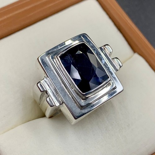 Emerald cut sapphire - emerald, rings