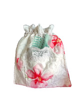 Drawstring  Lace Toiletry Wash Bag Floral Make up Nighdress case Gift  Handmade
