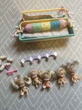 Tyco Vintage Quints Dolls and carriage 