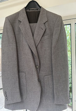 Vintage Mens Suit brown tweed 100% Wool 42R  VGC