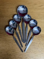 Viners PROFILE: Six Stainless Steel Fruit Spoons (14cm) + One Server 20cm