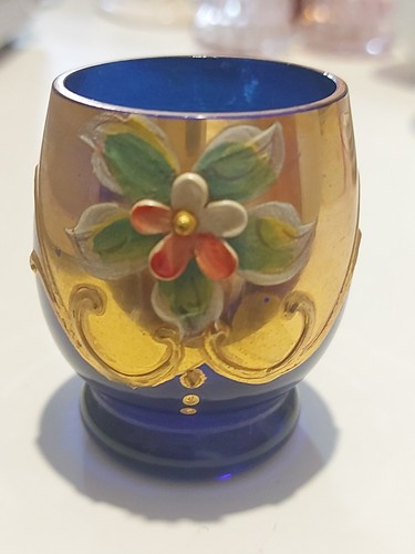 Vintage bohemian blue glass - vintage,
