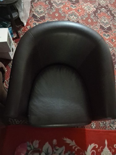 Faux leather tub chair - faux,