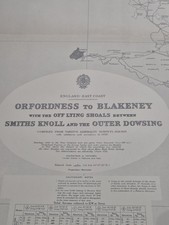 Admiralty Chart 1089 Orfordness to Blakeney England East Coast 1941–1958