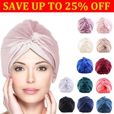 Mulberry Silk Turban Bonnets Women Twisted Sleeping Night Cap Hair Cap Headwrap
