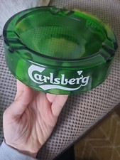 Carlsberg Ashtray Green Glass