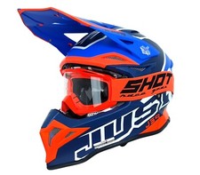 Just1 J39 Motocross Helmet Thruster KTM Blue Neon Orange ECE22.06 FREE GOGGLES