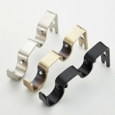 Set Of 3 Metal Drapery Double Curtain Rod Bracket For 1&