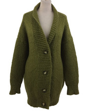 Zara Women’s Cardigan Size S Green Knit Long Sleeve Button Front Used F1