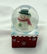 Snowman With Hat And Scarf Christmas Snowglobe Water Globe Snow Fall 7.5cm