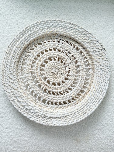 White woven rattan charger - rattan,