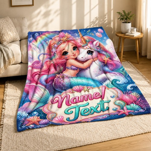 Mermaid unicorn coral fleece - mermaid,