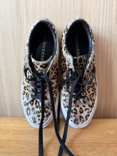 Converse All Star Leopard Animal Print Fur Lace Up Sneakers Trainers in Size 6