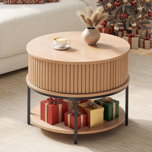 Round coffee table - coffee,
