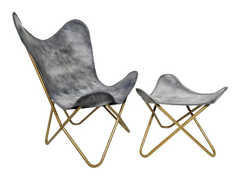 Butterfly chair and footstool - butterfly,