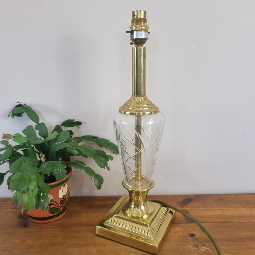 Vintage cut glass table lamp - glass,