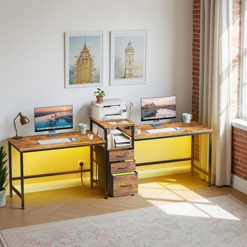 236cm long double desk with - double,