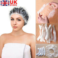 1~100X Disposable Shower Caps Elastic Clear Head Hair Cover Hat Bath Salon Hotel