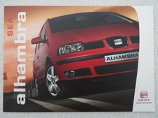 Seat Alhambra brochure 2003 - S, SX, SE, Sport models.18 pages.Spec/Colours/Trim
