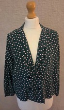 Cute Polka Dot Double Breasted TOPSHOP blouse Size 8 In Green And Pink