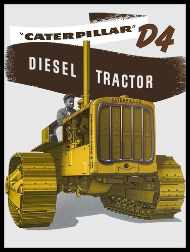 Cat diesel tractor front - d4,