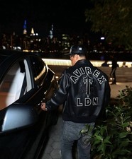 NEW Avirex x Trapstar Leather Bomber Jacket – Black – Limited Edition Streetwear