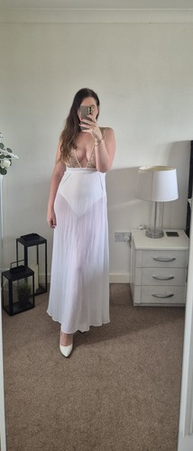 White gold long maxi dress - white,