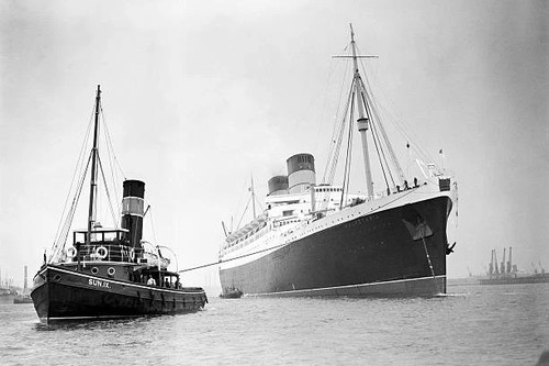 The rms mauretania brought - mauretania, up