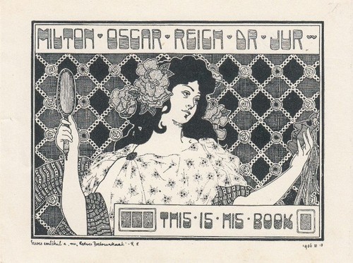 Exlibris bookplate klischee - bookplate,