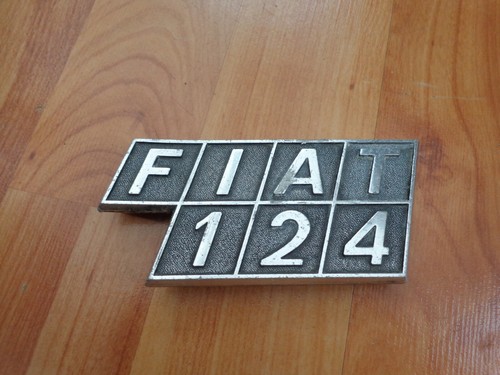 Vintage fiat 124 emblem - 124, bonnet