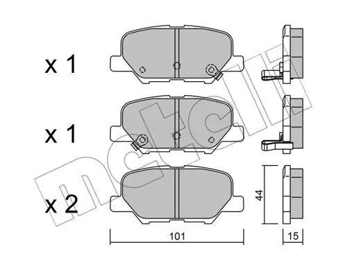 Brake pads 0995 metelli - 22-0995-0,
