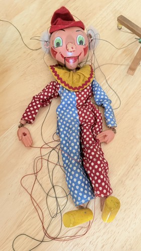 Vintage wooden pelham clown - pelham,