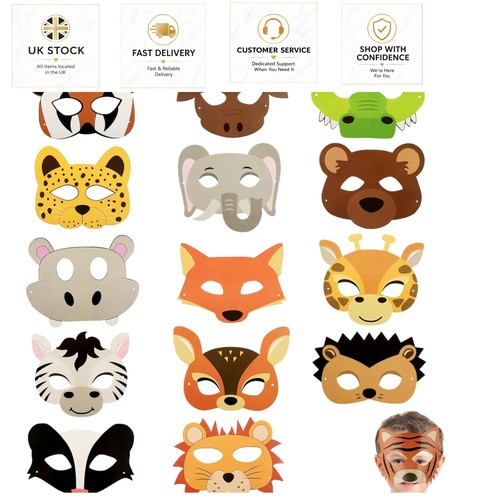 Assorted animal masks - assorted, 15