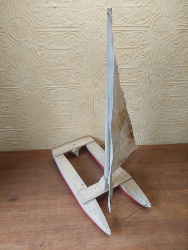 Vintage hand made wooden yacht - hand,